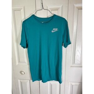 Nike The Nike Tee Run‎ Dri Fit Athletic Cut Teal Green T-Shirt Womens S